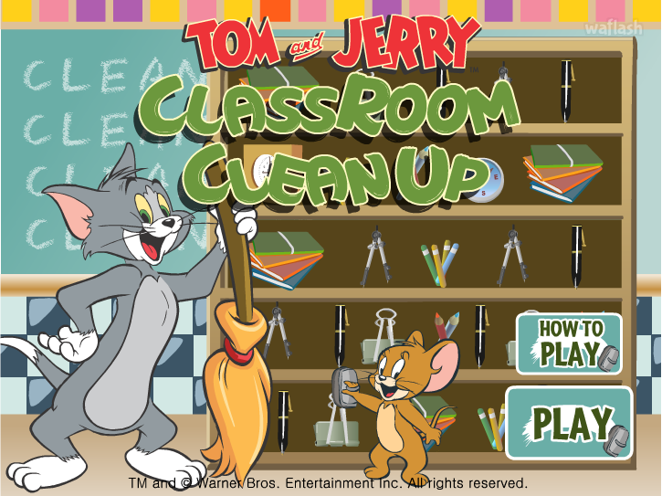 톰과 제리 클래스룸 클린업 (Tom and Jerry - ClassRoom Clean Up) 게임 화면 2