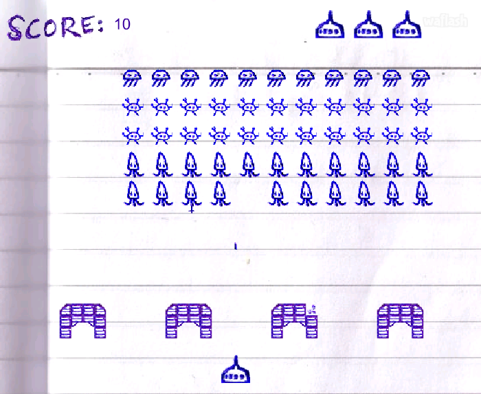 노트패드 인베이더 (Notepad Invaders) 게임 화면 1