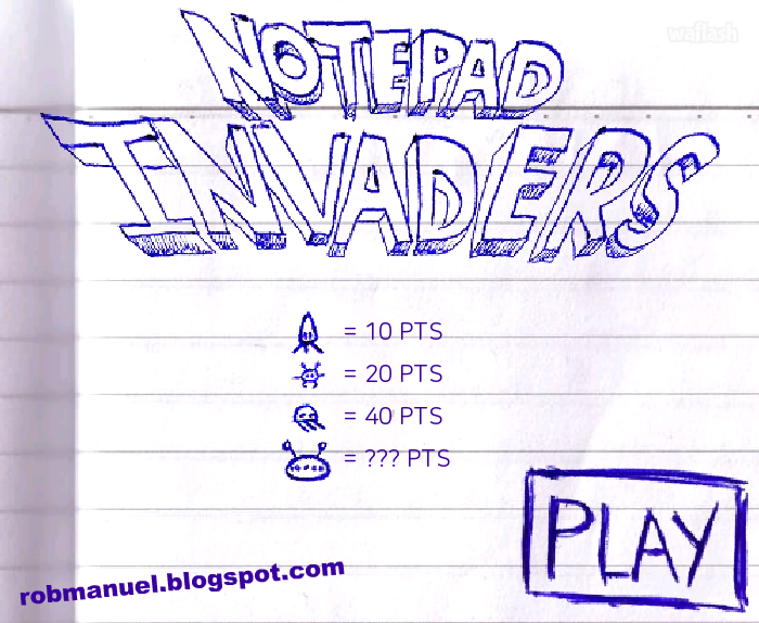 노트패드 인베이더 (Notepad Invaders) 게임 화면 2