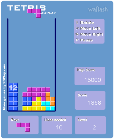 2DPLAY 테트리스 (Tetris) 게임 화면 1