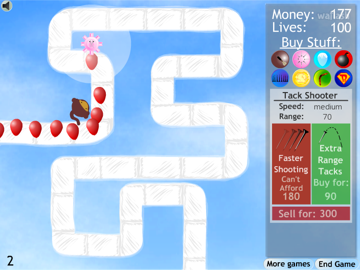 풍선 타워 디펜스 2 (Bloons Tower Defense 2) 게임 화면 2