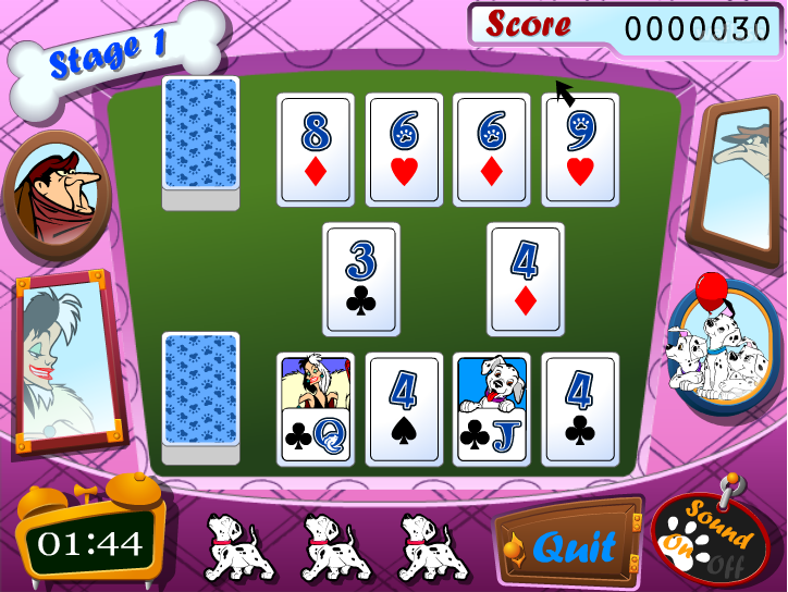 101 달마시안 카드 배틀 (101 Dalmatians Card Battle) 게임 화면 1