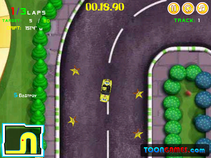 스폰지밥 스피드카 레이싱 2 (Spongebob Speed Car Racing 2) 게임 화면 1