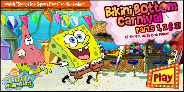 스폰지밥 비키니 시티 카니발 (SpongeBob Bikini Bottom Carnival Parts 1, 2, and 3!) 게임 화면 1