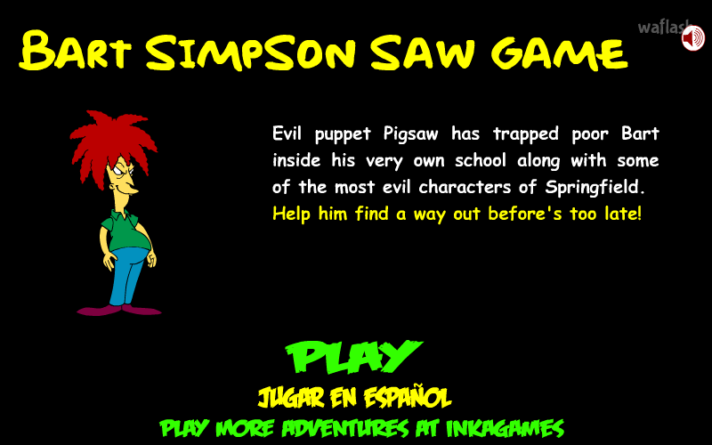 바트 심슨 쏘우 게임 (Bart Simpson Saw Game) 게임 화면 2