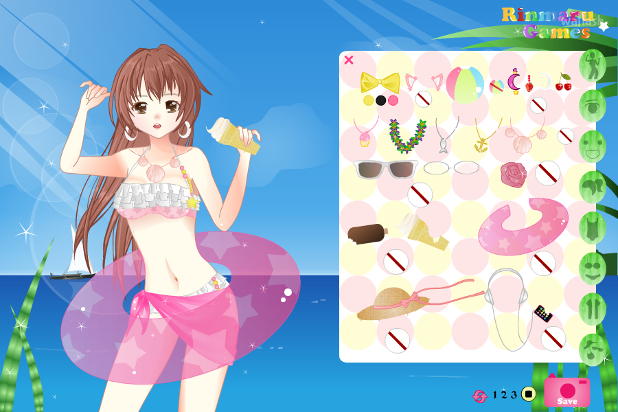 린마루게임즈 - 썸머걸 드레스업 (Anime Summer Girl Dress-up) 게임 화면 1