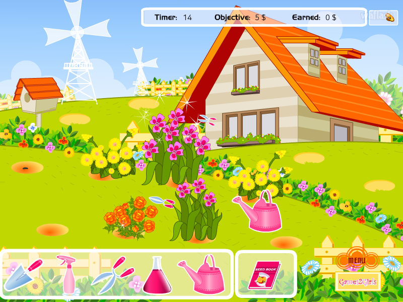 꽃밭가꾸기 (Flower Gardening) 게임 화면 1