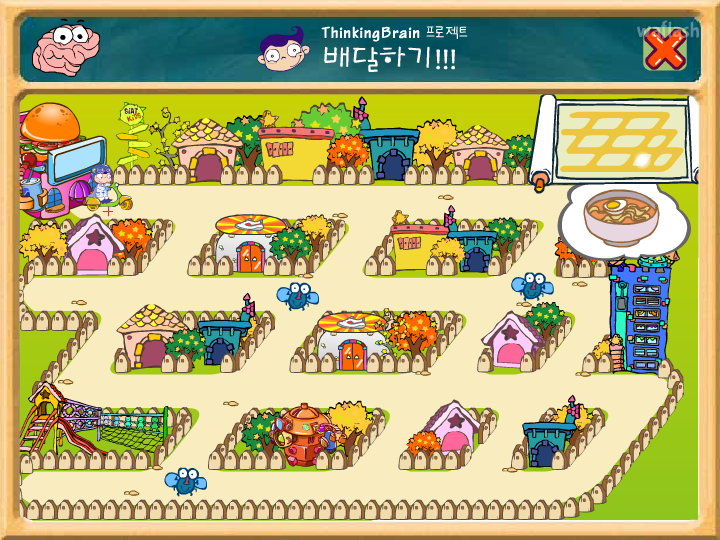 씨앗키즈 음식점 프로젝트 - 배달하기 게임 화면 1