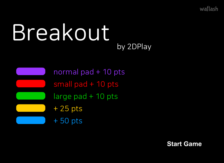 브레이크아웃 (Breakout) by 2DPlay - 벽돌깨기 게임 게임 화면 1