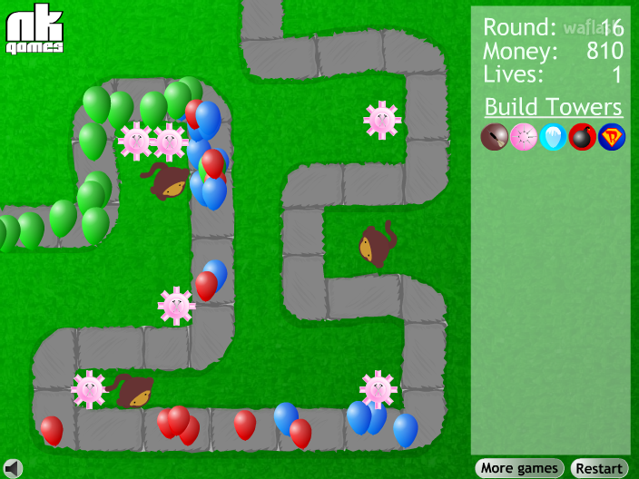 풍선 타워 디펜스 (Bloons Tower Defense) 게임 화면 2