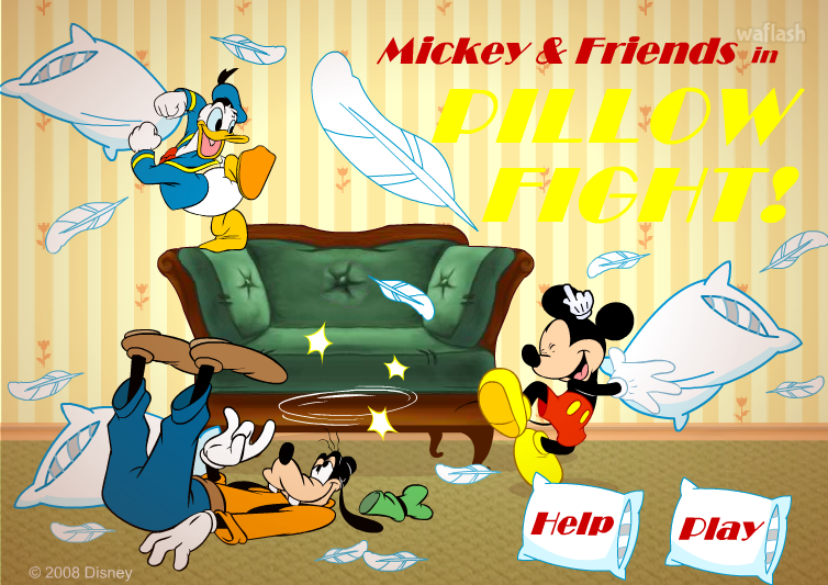 미키와 친구들 베개싸움 - Mickey And Friends in Pillow Fight 게임 화면 1