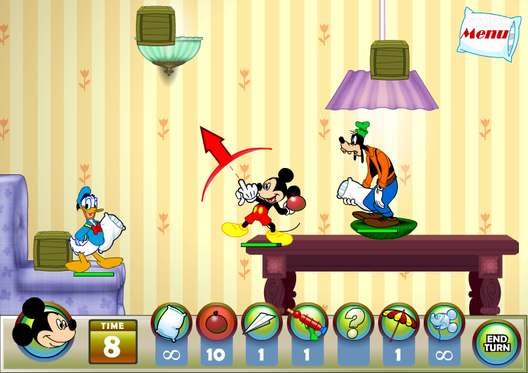 미키와 친구들 베개싸움 - Mickey And Friends in Pillow Fight 게임 화면 3