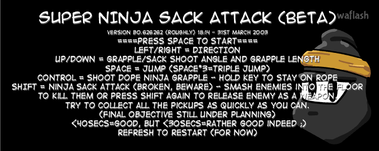 슈퍼 닌자 색 어택 (Super Ninja Sack Attack) 게임 화면 2