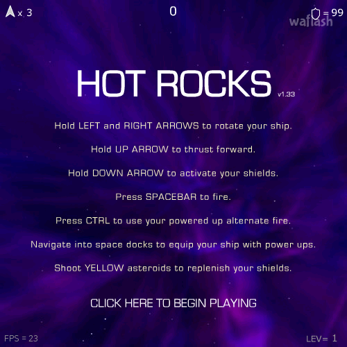 Hot Rocks 슈팅게임 게임 화면 1
