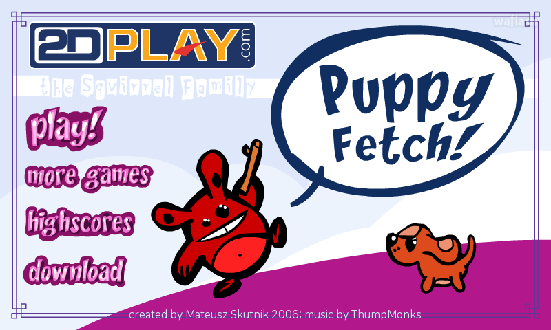스쿼럴 패밀리 인 퍼피 패치 (The Squirrel Family in Puppy Fetch) 게임 화면 1
