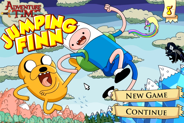 핀과 제이크의 어드벤처 타임 - 점핑 핀 (Adventure Time - Jumping Finn) 게임 화면 1