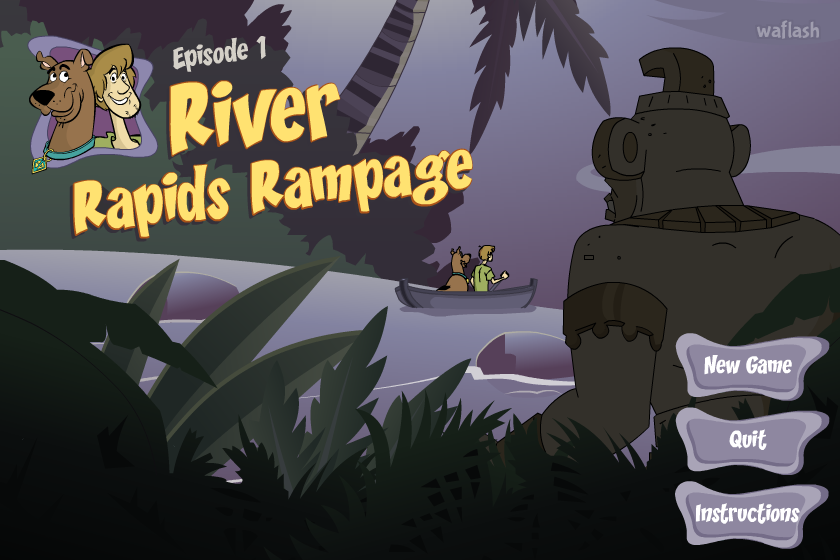 스쿠비 두 Mayan Mayhem 에피소드 1 - 무서운 강 (River Rapids Rampage) 게임 화면 1