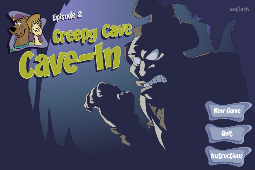 스쿠비 두 Mayan Mayhem 에피소드 2 - 소름끼치는 동굴 탐험 (Creepy Cave Cave-In) 게임 화면 1