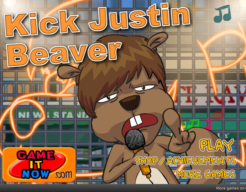킥 저스틴 비버 (Kick Justin Beaver) 게임 화면 1