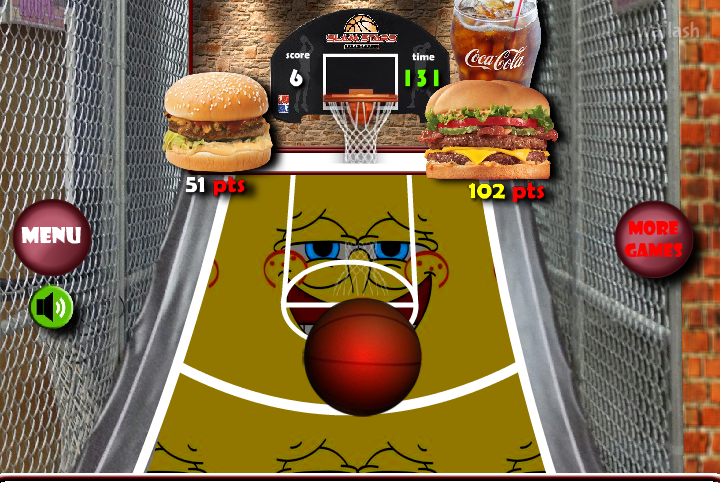 스폰지밥 바스켓볼 챌린지 (Spongebob Basketball Challenge) 게임 화면 1