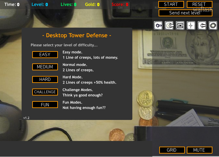 데스크탑 타워 디펜스 (Desktop Tower Defense) 게임 화면 1