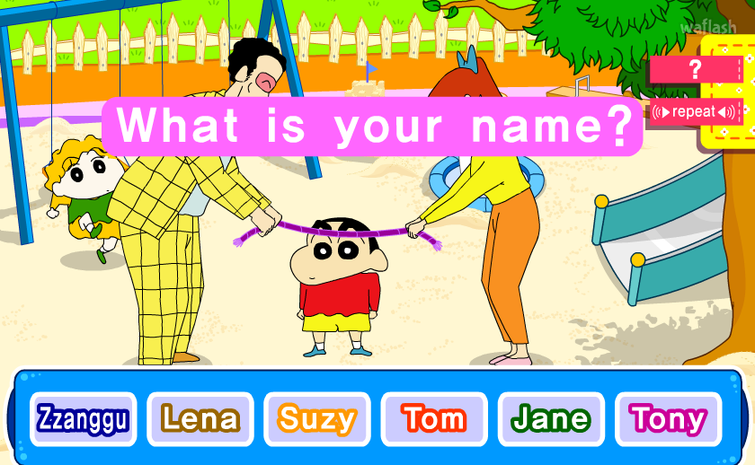 짱구교실 - What is your name? 게임 화면 1