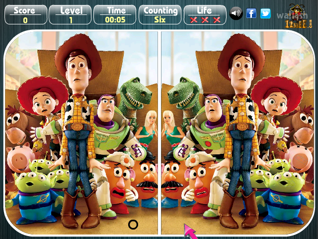 토이스토리 3 틀린그림찾기 (Toy Story 3 - Spot the Difference) 게임 화면 2