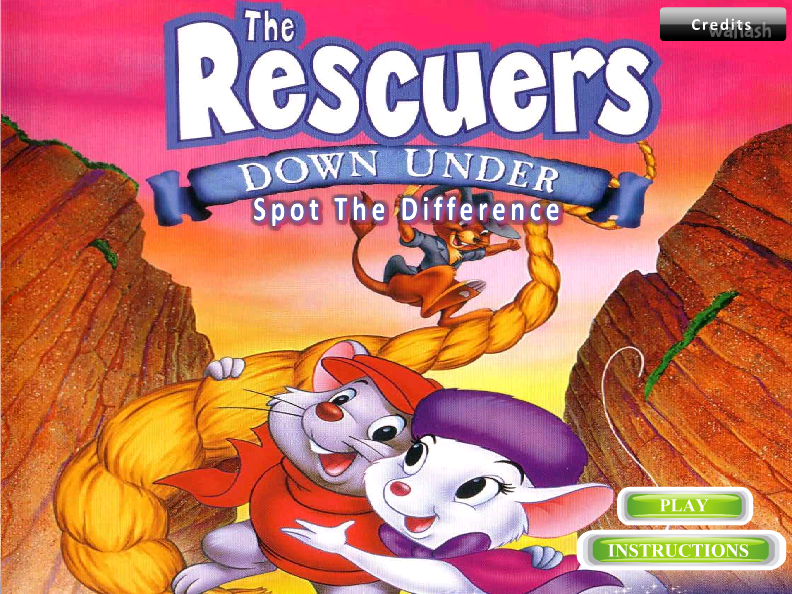 코디와 생쥐 구조대 - 틀린그림찾기 (The Rescuers Down Under - Spot the Difference) 게임 화면 1