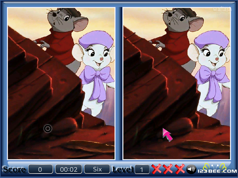 코디와 생쥐 구조대 - 틀린그림찾기 (The Rescuers Down Under - Spot the Difference) 게임 화면 2