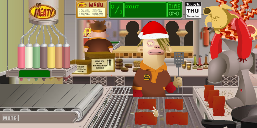 미스터 미티: 홀리데이 하복 (Mr.Meaty: Holiday Havoc) 게임 화면 2