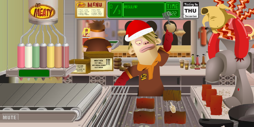 미스터 미티: 홀리데이 하복 (Mr.Meaty: Holiday Havoc) 게임 화면 3