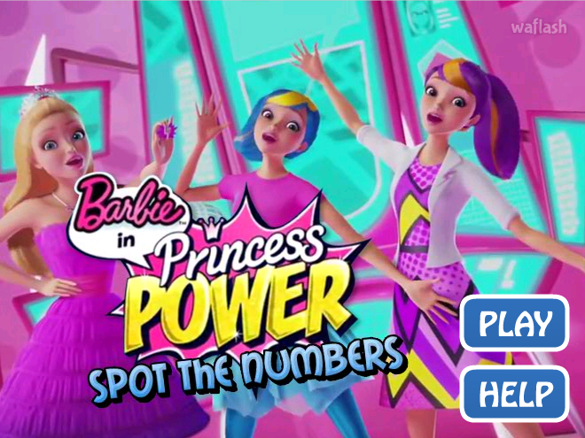 숨은숫자찾기 - 바비의 프린세스 파워 (Barbie in Princess Power Spot the Numbers) 게임 화면 1