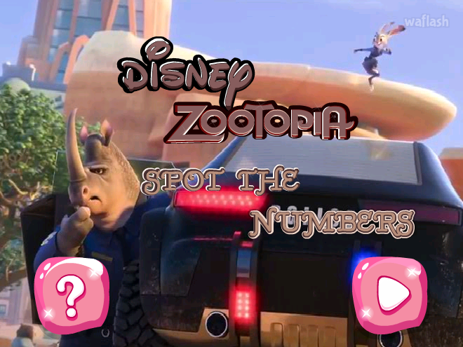 숨은숫자찾기 - 디즈니 주토피아 (Disney Zootopia Spot the Numbers) 게임 화면 1