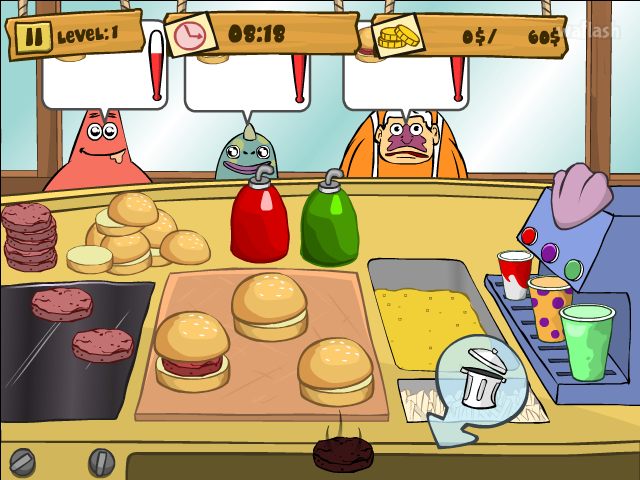 스폰지밥 햄버거 가게 (Spongebob Krabby Patty Dash) 게임 화면 4