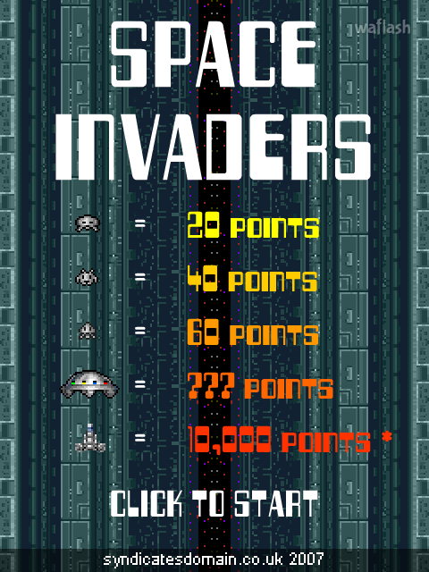 스페이스 인베이더 (Space Invaders) 게임 화면 1