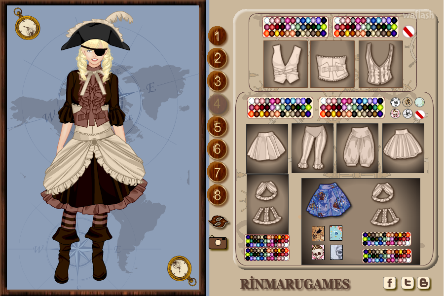 린마루게임즈 - 파이어릿 로리타 드레스업 (Pirate Lolita Dress Up) 게임 화면 1