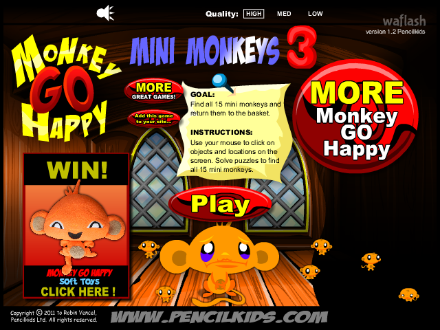 몽키 고 해피: 미니 몽키스 3 (Monkey GO Happy : Mini Monkeys 3) 게임 화면 1