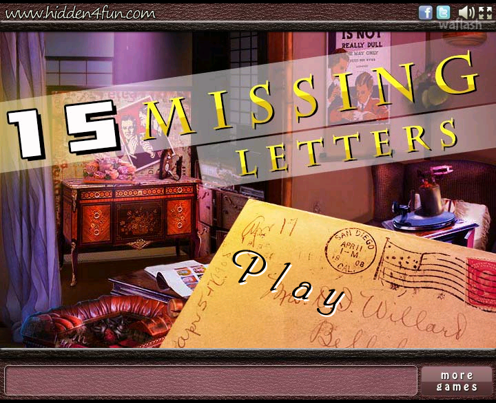 숨은그림찾기 - 잃어버린 15개의 편지 (15 Missing Letters) 게임 화면 1