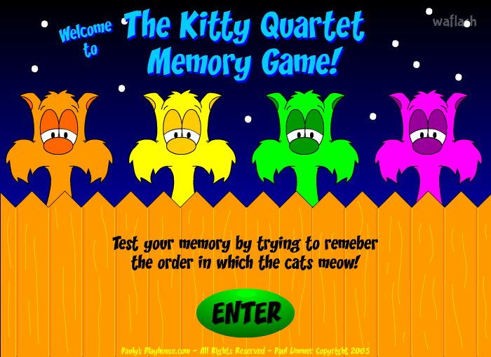 더 키티 콰르텟 메모리 게임! (The Kitty Quartet Memory Game!) 게임 화면 1