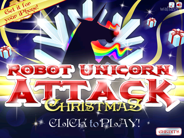 로봇 유니콘 어택: 크리스마스 (Robot Unicorn Attack: Christmas) 게임 화면 1
