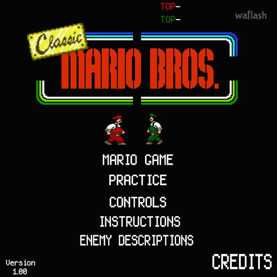 클래식 마리오 브라더스 (Classic Mario Bros.) 게임 화면 1