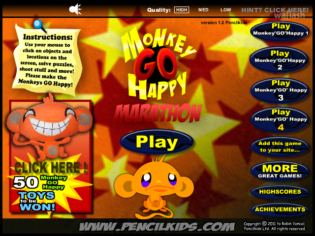 몽키 고 해피 마라톤 (Monkey GO Happy Marathon) 게임 화면 1