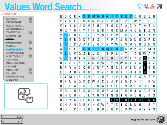 밸류스 워드 서치 (Values World Search) 게임 화면 2