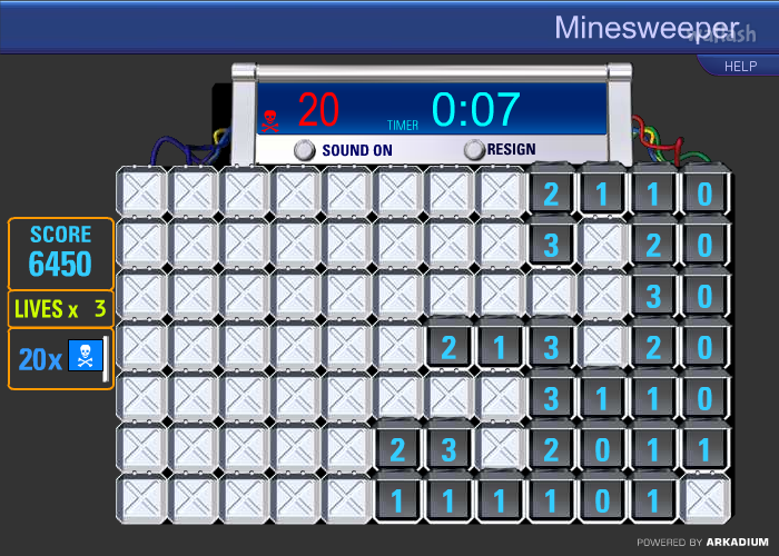 지뢰찾기 (Minesweeper) 게임 화면 1