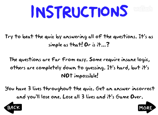 임파서블 퀴즈 (Impossible Quiz) 게임 화면 1