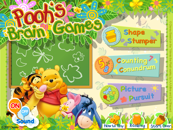 곰돌이 푸우 두뇌 게임 (Pooh's Brain Games) 게임 화면 1