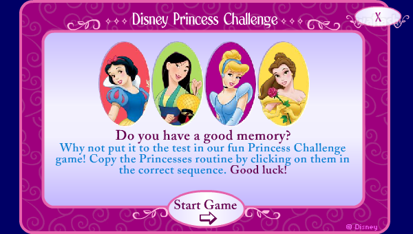 디즈니 프린세스 챌린지 (Disney Princess Challenge) 게임 화면 1
