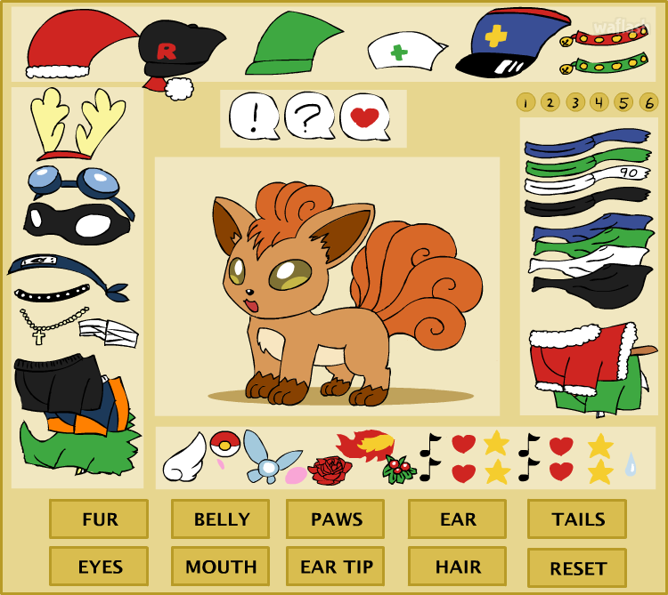 식스테일 꾸미기 (Vulpix Dress Up) 게임 화면 1
