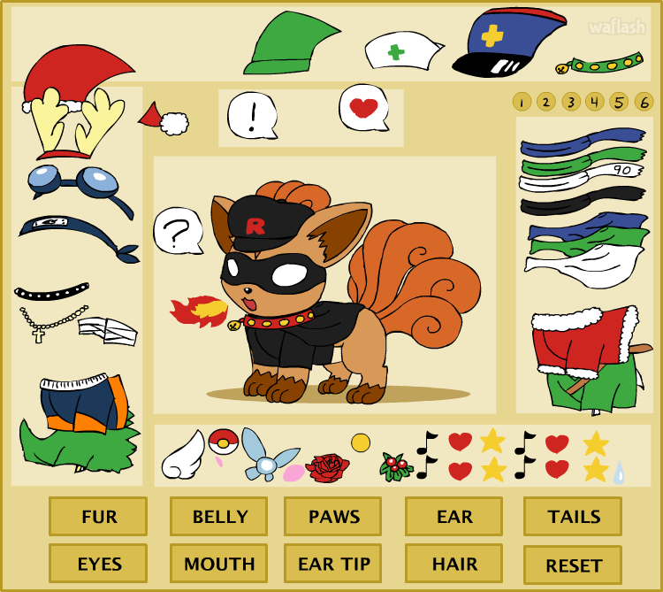 식스테일 꾸미기 (Vulpix Dress Up) 게임 화면 2