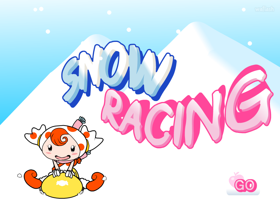 애플캔디걸 - 스노우 레이싱 (Snow Racing) 게임 화면 1